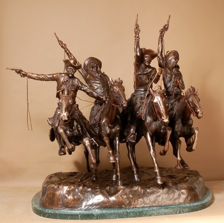 EXTRAORDINARY BRONZE COMING THROUGH THE RYE BY FRE. REMINGTON