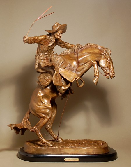 STUNNING DYNAMIC BRONZE THE BRONCHO BUSTER BY FREDERIC REMINGTON