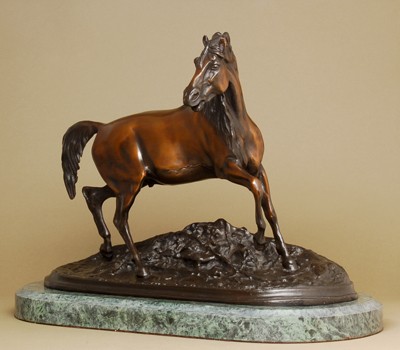 DYNAMIC ONE HORSE ACCOLADES BRONZE SCULPTURE