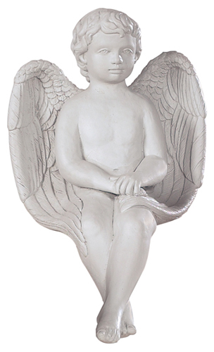 DELIGHTFUL SITTING ANGEL STATUE SCULPTURE