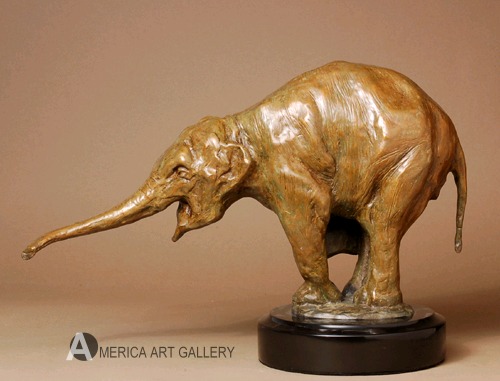 EXQUISITE ELEPHANT BY REMBRANDT BUGATTI LIMITED EDITION BRONZE S
