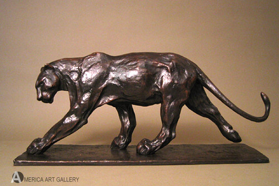 REMBRANDT BUGATTI PANTHER BRONZE SIGNED