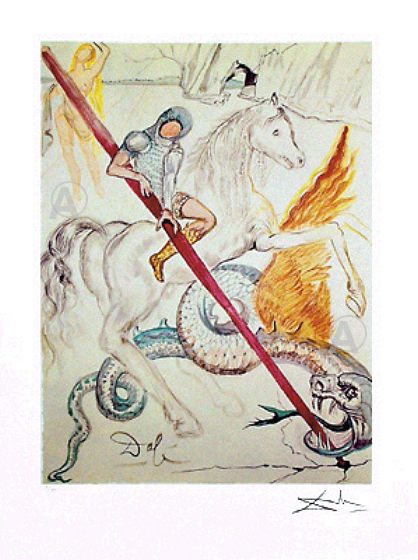 RARE DALI PARIS PRINTER PROOF SIGNED Ltd Ed DRAGON wCOA
