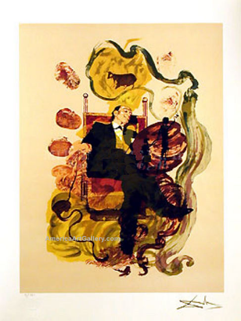 RARE SIGNED SALVADOR DALI DREAM PORTRAIT Ltd ED w/COA