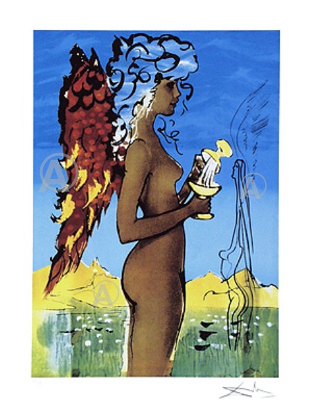 RARE SALVADOR DALI SIGNED S/N Ltd Ed SURREAL LOVE w/COA