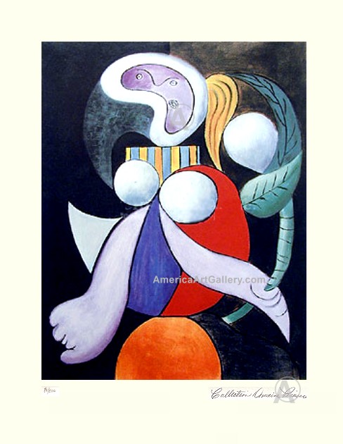 PABLO PICASSO CUBIST LADY WITH FLOWER SIGNED L/E w/COA