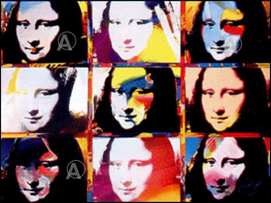 FAB OVERSIZE PETER MAX SIGNED MONA LISA PORTRAITS w/COA