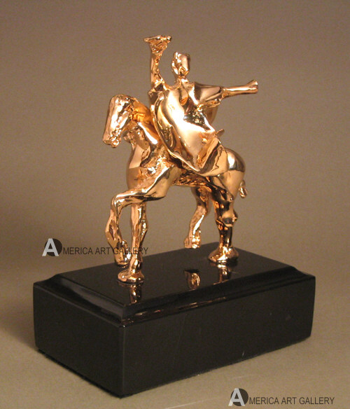 RARE SALVADOR DALI SIGNED TROJAN HORSE BRONZE w/COA NR