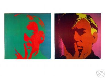 FAB RARE 2 PRINT COLLECTION ANDY WARHOL SELF PORTRAITS!