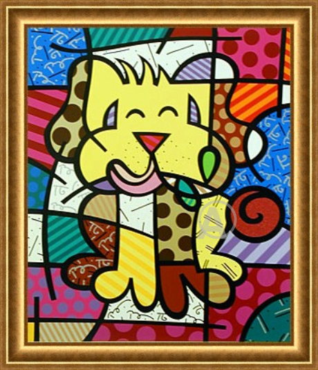 ROMERO BRITTO FABULOUS SIGNED COA SERIGRAPH BEST FRIEND